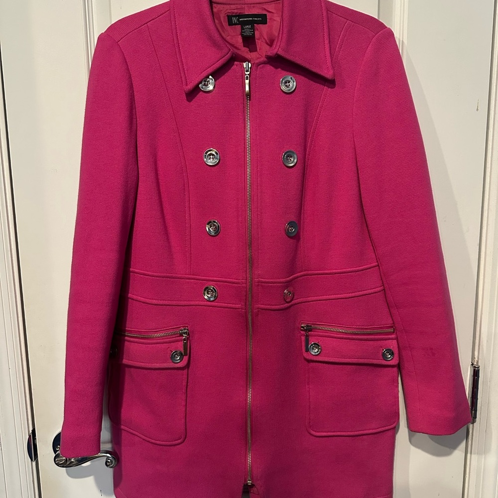 Women's Pink Double-Breasted Coat